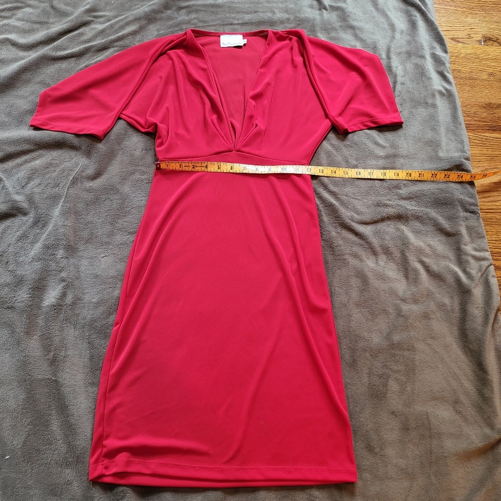 Miss Davenport 100% silk dress Womens size 2 red - Picture 4 of 7